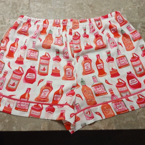 Room Service Hot Sauce Matching Set Satin Pajamas - Picture 3 of 9